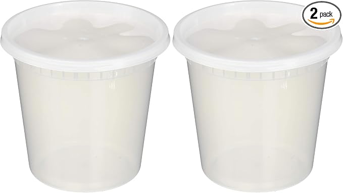 EDI [24 OZ, 25 Sets Plastic Deli Food Storage Containers with Airtight Lids | Microwave-, Freezer-, Dishwasher-Safe | BPA Free | Heavy-Duty | Meal Prep | Leakproof | Recyclable (Pack of 2)