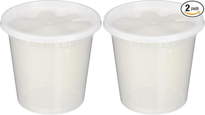 EDI [24 OZ, 25 Sets Plastic Deli Food Storage Containers with Airtight Lids | Microwave-, Freezer-, Dishwasher-Safe | BPA Free | Heavy-Duty | Meal Prep | Leakproof | Recyclable (Pack of 2)