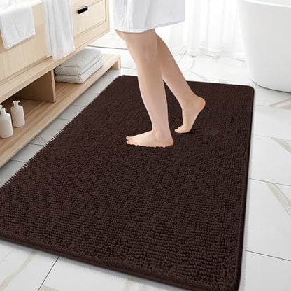 OLANLY Large Bathroom Rugs 59x35, Extra Soft Absorbent Chenille Bath Rugs