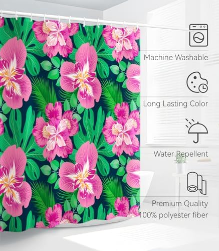 Bathroom Shower Curtain Cute Cortinas para Baño 72 x 72, Tropical