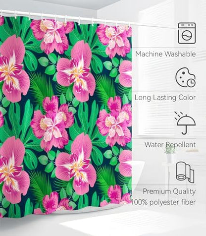 Bathroom Shower Curtain Cute Cortinas para Baño 72 x 72, Tropical