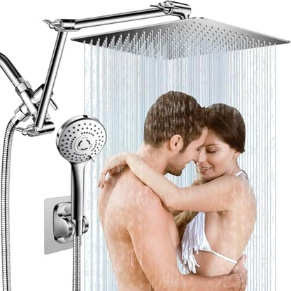 12 Inch Rain Shower Head Combo,5 Spray Handheld with 16" Extension Arm