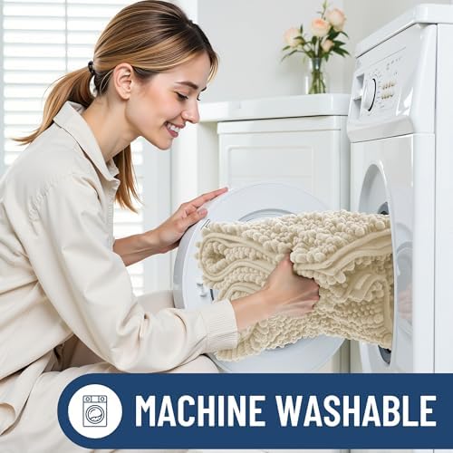 Smiry Bathroom Toilet Rugs U Shaped 24X20, Chenille Bath mats for Toilet