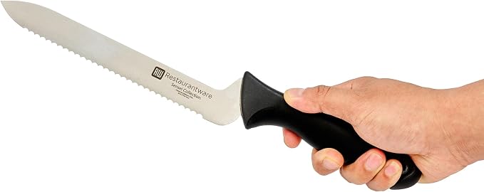 Restaurantware Sensei Back of the Haus - 8-inch Offset Bread Knife - Professional Chef's Kitchen Knife - Durable German Steel - Stain Resistant - With HACCP Coding For Food and Allergen Safety