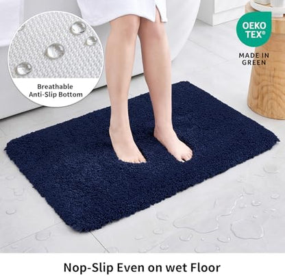 Disolla Navy Bathrom Runner Rug 24x59 - Large Soft Plush Bath Mat, Thick Long Non-Slip Shaggy Floor Mat, Ultra-Absorbent for Master Bathroom Bedroom