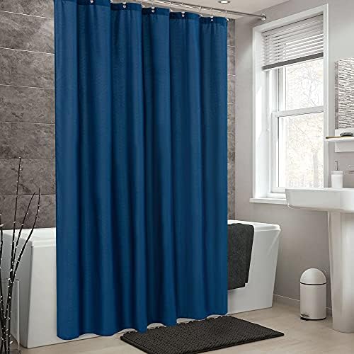 ALYVIA SPRING 72x78 Long Waterproof Fabric Shower Curtain or Liner Navy