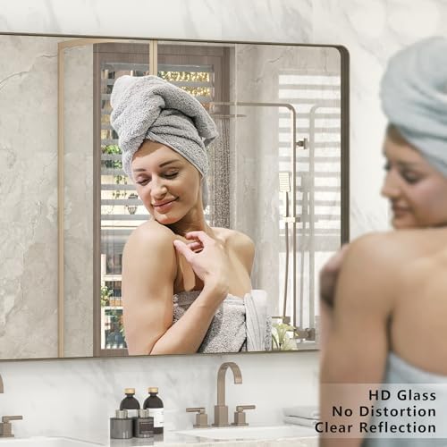 24x36 Inch Brushed Bronze Bathroom Mirror for Wall