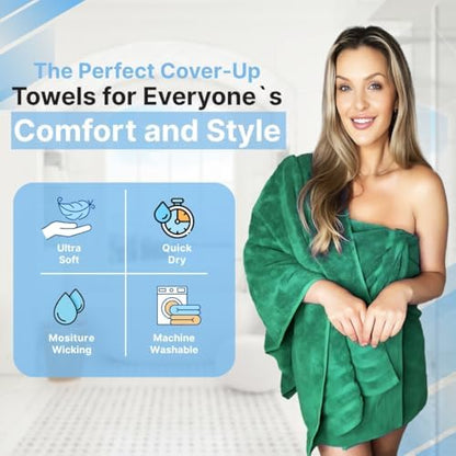 Infinitee Xclusives 100% Ring-Spun Cotton Bath Towels for Bathroom - Pack 2