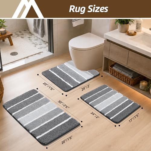 COSY HOMEER Bathroom Rugs 24x17, Ultra Soft Absorbent Bath Mat