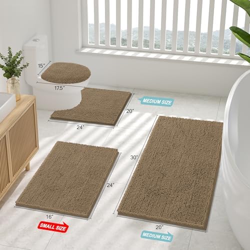 Smiry Bathroom Rugs 30X20, Luxury Chenille Extra Soft Absorbent Bath Mat