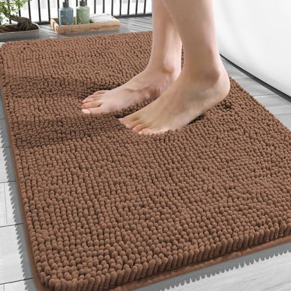 OLANLY Bathroom Rugs 34x21, Extra Soft Absorbent Chenille Bath Rugs