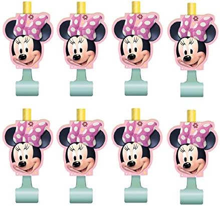 Unique Minnie Mouse Birthday Party Supplies Bundle includes 16 Party Blowouts