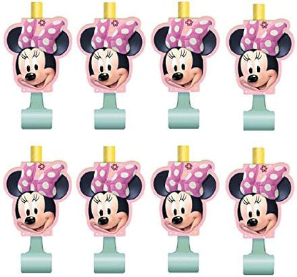 Unique Minnie Mouse Birthday Party Supplies Bundle includes 16 Party Blowouts