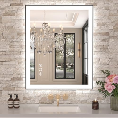 Amorho 24"x36" LED Bathroom Mirror, Frontlit&Backlit, Controlled Separately