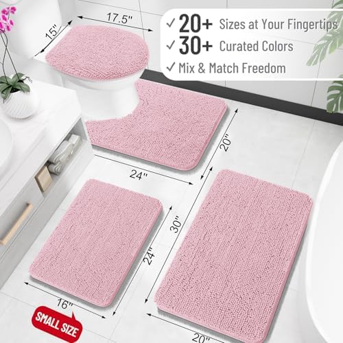OLANLY Bathroom Runner Rugs 47x17, Extra Soft Absorbent Chenille Bath Rugs
