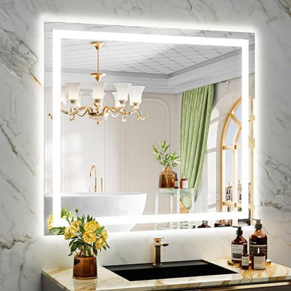 40x36 LED Bathroom Mirror with Lights, Lighted Vanity Mirror