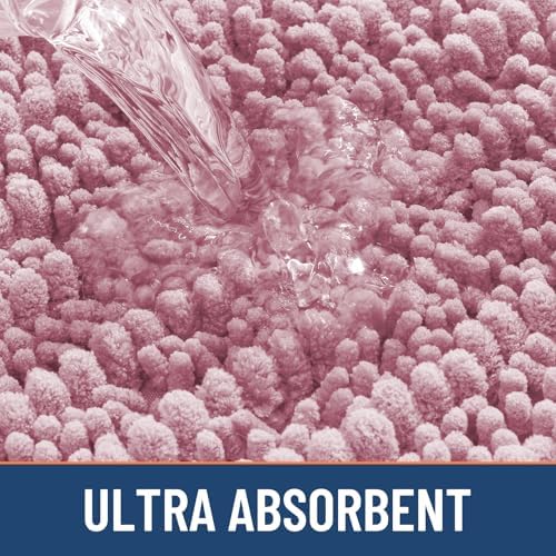Smiry Bathroom Rugs 40X32, Extra Soft Rubber Backing Chenille Bath Mats