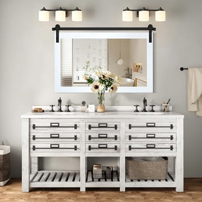 COGOOD Farmhouse Bathroom Mirrors for Over Sink - 26 x 41 Pure White