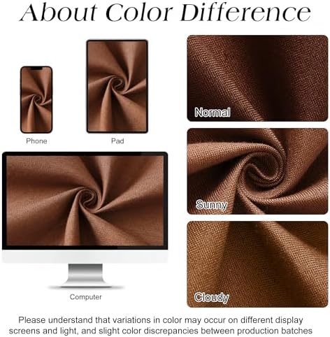 Naturoom Linen Shower Curtain 80 Inch for Bathroom Rustic Brown 1 Panel