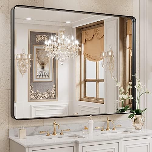 WEER Black Bathroom Vanity Mirror 40X30 Inch