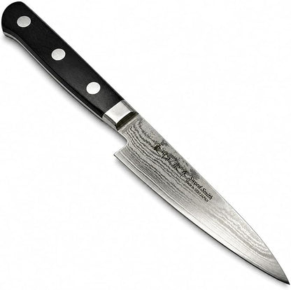 SATAKE CUTLERY 135mm Hammered Damascus Petty Knife, Aichi Stainless Steel, Gift for Home Cooks, Japanese Utility Knife, Razor-Sharp, Lightweight