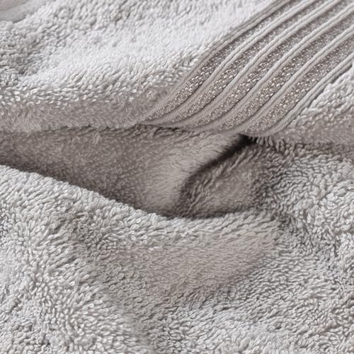 Superior Egyptian Cotton 8-Piece Towel Set, Assorted Towels for Home Bathroom, Guest Bath Decor Essentials, Includes 2 Bath, 4 Hand, 2 Face Towels/Washcloths, Quick Dry, Absorbent, Silver