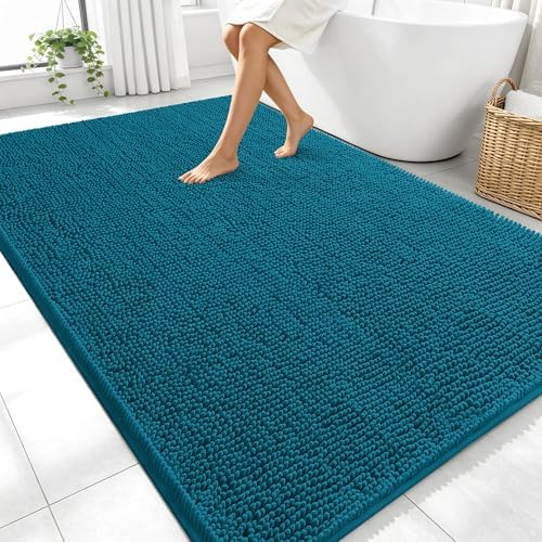 OLANLY Large Bathroom Rugs 70x46, Extra Soft Absorbent Chenille Bath Rugs