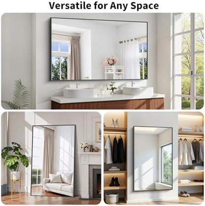 Koonmi Black Bathroom Mirror for Over Sink,Metal Framed 36"x60" Wall Mirror
