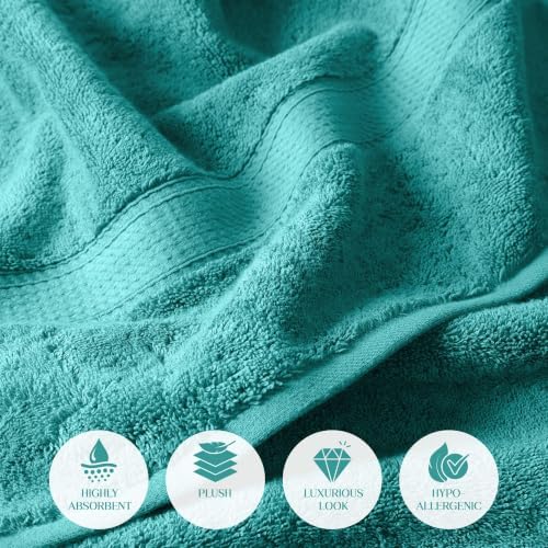SUPERIOR Egyptian Cotton Ultra Plush & Absorbent, 3 Piece Set, Turquoise