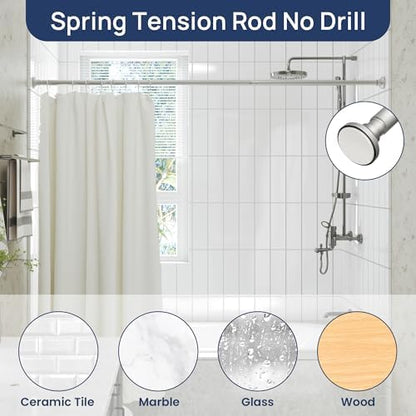 ENJOYBASICS 1" Nickel Shower Curtain Rod, 30-88" Adjustable, Secure Tension