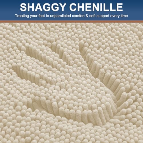 Smiry Bathroom Rugs 30X20, Luxury Chenille Extra Soft Absorbent Bath Mat