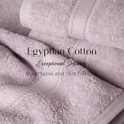SUPERIOR Egyptian Cotton Ultra Plush & Absorbent, 12 Piece Set, Purple