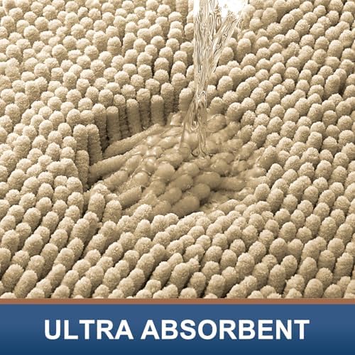 Smiry Bathroom Rugs 59X24, Luxury Chenille Extra Soft Absorbent Bath Mat