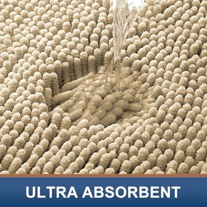 Smiry Bathroom Rugs 59X24, Luxury Chenille Extra Soft Absorbent Bath Mat
