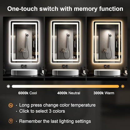 36"x24" LED Bathroom Mirror with Lights, Bathroom Mirrors for Over Sink