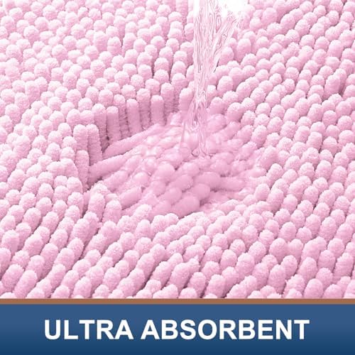 Smiry Bathroom Rugs 44X24, Luxury Chenille Extra Soft Absorbent Bath Mat