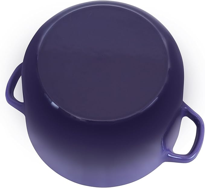 Flavehc Dutch Oven Pot with Lid 2.8 Qt Cast Iron Dutch Oven for Bread Baking, Purple Enameled Cast Iron Soup Pot, Small Deep Dutch Oven for Soup, Stews & Small Family Meals