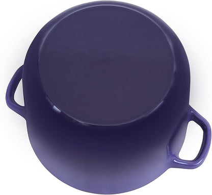 Flavehc Dutch Oven Pot with Lid 2.8 Qt Cast Iron Dutch Oven for Bread Baking, Purple Enameled Cast Iron Soup Pot, Small Deep Dutch Oven for Soup, Stews & Small Family Meals
