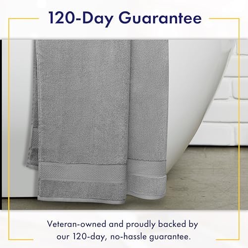 Alusa Home 100% Organic Luxury Bath Sheets - GOTS Certified - Extra Large 35x70 Inches (Pack of 2) Zero-Twist, Long-Staple Cotton Bath Sheet Set (Pewter Grey)