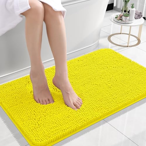 OLANLY Small Bathroom Rugs 24x16, Extra Soft Absorbent Chenille Bath Rugs
