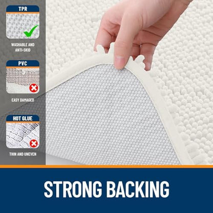 OLANLY Toilet Rugs U-Shaped 24x20, Soft Absorbent Chenille Contour Rugs