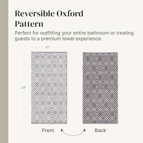 Modern Threads 6 Piece Bath Towel Set – Bathroom Set with 2 Bath Towels, 2 Hand Towels, and 2 Wash Cloths – 100% Cotton, Super Absorbent & Extra Soft – Reversible Classic Diamond (Gray)