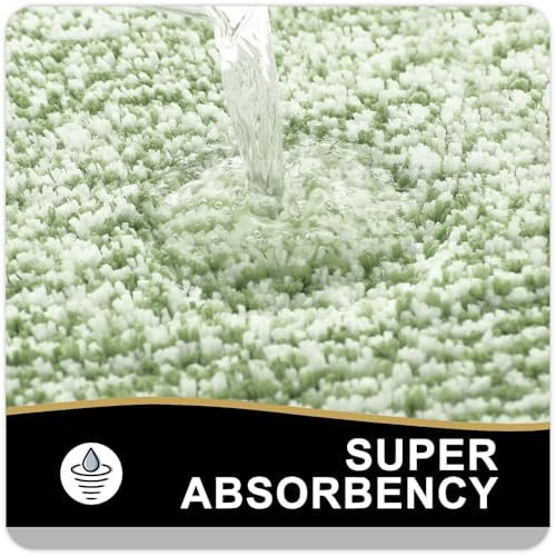 OLANLY Bathroom Runner Rugs 47x24, Long Bath Mats for Bathroom, Sage Green