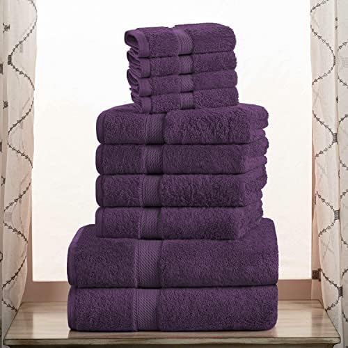SUPERIOR Egyptian Cotton Ultra Plush & Absorbent, 10 Piece Set, Plum
