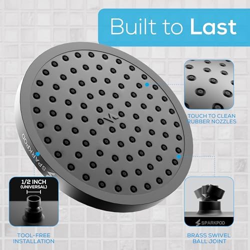 SparkPod Rain Shower Head, 8 Inch Square, Vintage Oil-Rubbed Bronze Finish