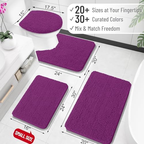 OLANLY Large Bathroom Rugs 44x32, Extra Soft Absorbent Chenille Bath Rugs