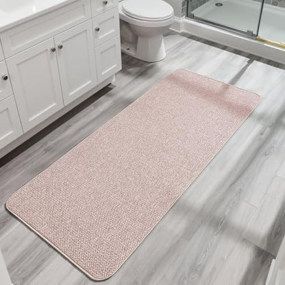 Bosap Bath Mat,Ultra Thin Bathroom Runner Rugs,Large Bath Mats for Bathroom,Quick Dry,Non-Slip,Machine Washable,Low Pile,Bath Rug,Shower Outside,Sink,Home Decor Accessories.Beige,3'x5'(36x60inch)