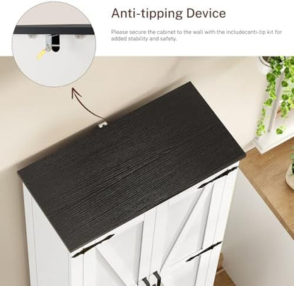 TEENFON Storage Cabinet with Doors & Adjustable Shelf