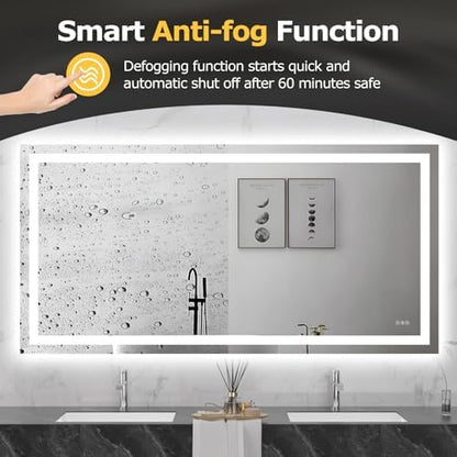 Hivone 72"X36" LED Bathroom Mirror with Lights, UL Listed