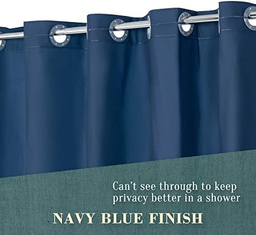 No Hook PEVA Shower Curtain or Liner, Standard Size 71x74, Navy Blue